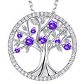 Silver Tone Tree of Life Pendant with Colored Stones view 6