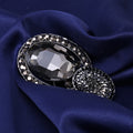 Oval Crystal Brooch Drop Accent Rhinestone Frame Pin view 6