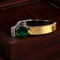 Two Tone Green Geometric Ring With Curved Top Statement Jewelry view 4