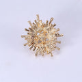 White Pearl Cluster Sunburst Brooch With Crystal Rays view 3