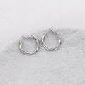 Gold and Silver Twisted Round Medium Size Hoop Earrings view 4