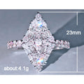 Marquise Shaped Cluster Ring With Tapered Pavé Band view 5