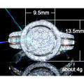 Silver Tone Round Cluster Ring with Layered Clear Stone Halos view 5