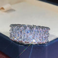 Triple-Row Marquise Clear Stone Eternity Ring In Silver Tone view 4