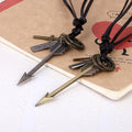 Fashion Genuine Leather Arrow Pendant Necklace, Cowhide Cord Jewelry Accessory view 2