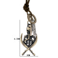 Vintage Punk Cowhide Leather Skull Pendant Necklace, Long Sweater Chain Hip Hop Accessory view 4