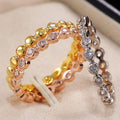 Gold Rose Gold and Silver Tone Three Band Ring Set view 4