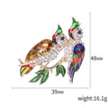 Jeweled Pair of Parrots Brooch in Three Enamel Colorways view 5