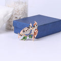 Jeweled Pair of Parrots Brooch in Three Enamel Colorways view 7