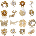Matte Gold and Silver Tone Brooch Collection with 34 Designs view 1