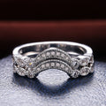 Arched Bow Crystal Ring With Open Center in Silver Tone view 6