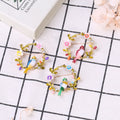 Enamel Bird Floral Wreath Brooch Red Yellow Green Birds view 4