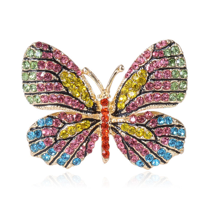 Rhinestone Butterfly Brooch Six Color Wing Styles Metal Pin Brooch