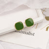 Green Square Studs