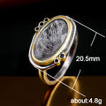 Oval Vintage Pattern Two Tone Statement Ring Jewelry Accessory view 5