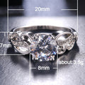 Clear Stone Openwork Floral Silver Tone Ring Jewelry Accessory view 5