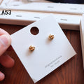 Gold Tone Polished Love Knot Twist Stud Earrings Pair view 4