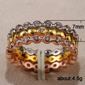 Gold Rose Gold and Silver Tone Three Band Ring Set view 5