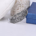 Rhinestone Feather Brooch with Openwork Veins and Pearl Drop view 7