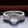 Arched Bow Crystal Ring With Open Center in Silver Tone view 5