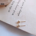 Round Ball Stud Earrings In Gold Silver And Three Sizes view 4