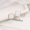 White Square Studs