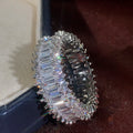 White Baguette Round Cubic Zirconia Full Eternity Ring view 4
