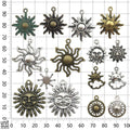 Metallic Sun Metal Charms for Jewelry and Craft Projects view 2