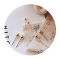 Round Ball Stud Earrings In Gold Silver And Three Sizes view 5