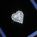 Silver Tone Heart Cluster Ring with Clear Stones Design view 4