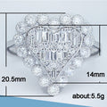 Silver Tone Heart Cluster Ring with Clear Stones Design view 5