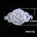 Round Pavé Cluster Ring With Leaf Side Accents Jewelry view 5
