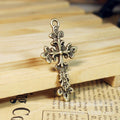 Floral Vine Cross Metal Pendant Charm For Jewelry Making view 4