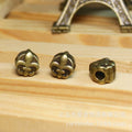 Antique Finish Fleur-de-Lis Barrel Bead Metal Charm Component view 1