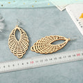 Openwork Woven Teardrop Wood Hook Earrings in Four Colors view 5