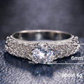 Leaf Engraved Square Center Ring In Silver Tone Jewelry view 5