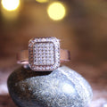 Rose Gold Tone Rectangular Pavé Signet Ring Jewelry view 2