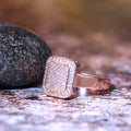 Rose Gold Tone Rectangular Pavé Signet Ring Jewelry view 4