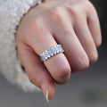 Silver Tone Wide Ring With Five Rows Of Clear Stones view 4
