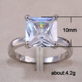 Square Clear Solitaire Ring In Gold Silver And Rose Tones view 4