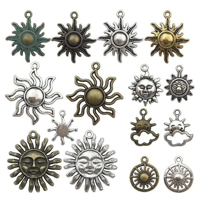 Metallic Sun Metal Charms for Jewelry and Craft Projects