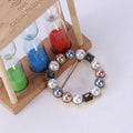 Round Multicolor Pearl Wreath Brooch With Dark Crystals view 4