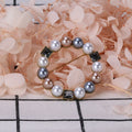 Round Multicolor Pearl Wreath Brooch With Dark Crystals view 2