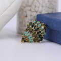 Layered Crystal Hedgehog Brooch in Antique Gold and Silver view 6