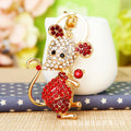 Jeweled Standing Mouse Keychains in Four Pictured Crystal Colors view 3