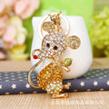 Jeweled Standing Mouse Keychains in Four Pictured Crystal Colors view 6