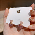 Geometric Crystal Stud Earrings with Sparkling Stone Details view 4