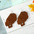 Carved Woman Profile Wood Hook Earrings in Four Colors view 4