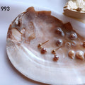 Gold Freshwater Pearl Drop Stud Earrings Ball Post view 3