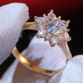 Clear Floral Cluster Ring in Three Tones Jewelry Accessory view 8